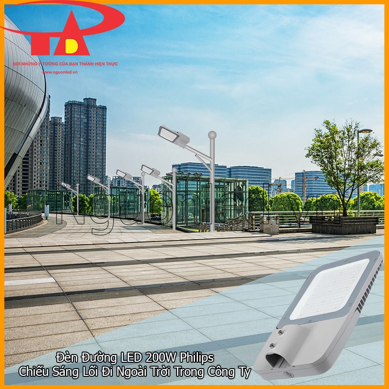 Đèn đường Philips 200W chiếu sáng lối đi trong công ty, khu công nghiệp