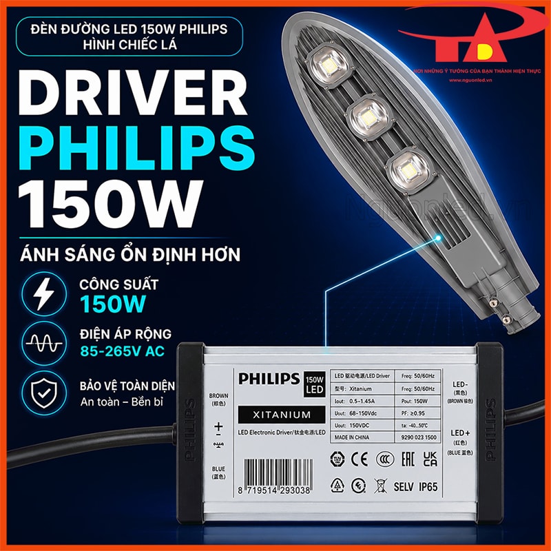  Nguồn Philips 150W cấp điện cho chip của đèn đường LED 150W hình chiếc lá 