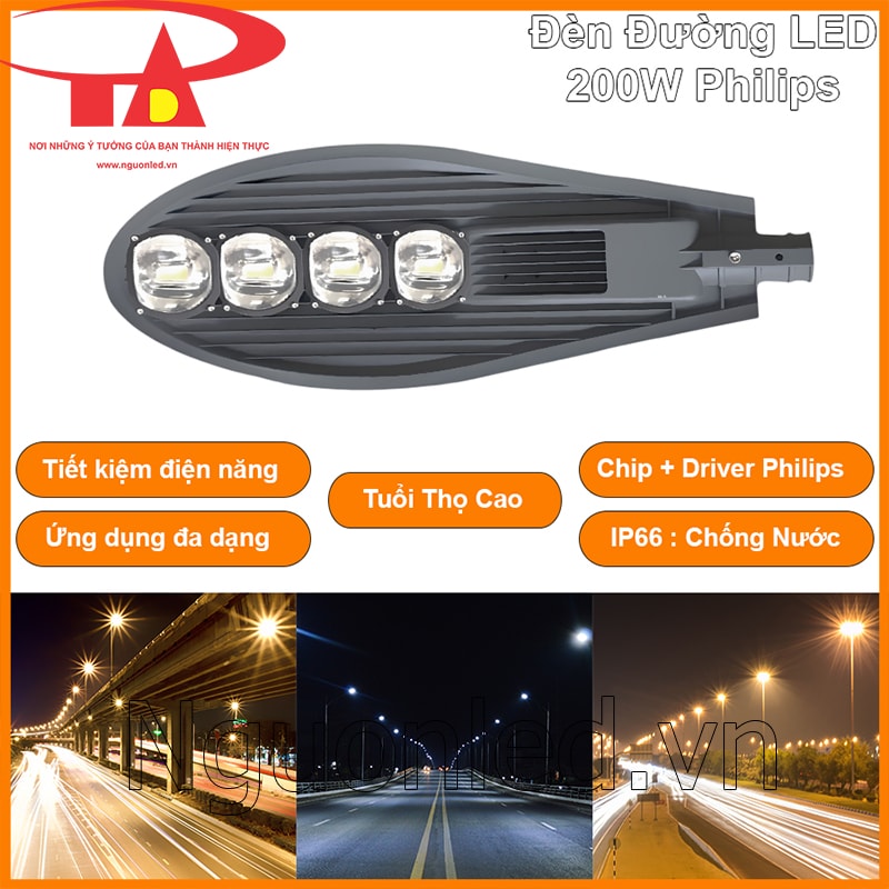 Đèn Đường LED 200w Philips – Giải Pháp Chiếu Sáng Cho Công Trình Ngoài Trời
