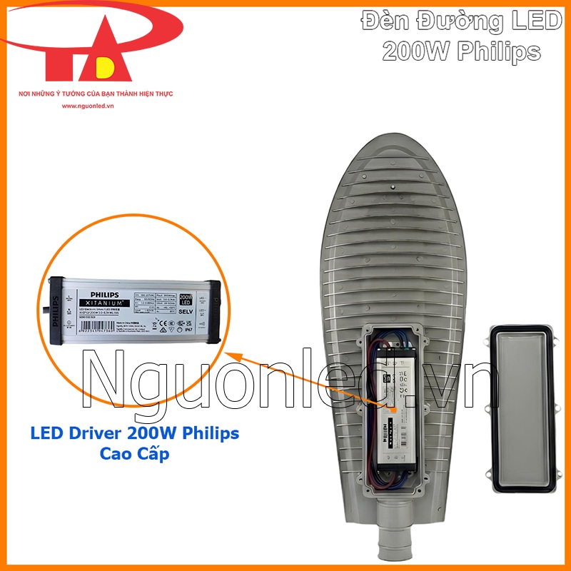 Driver Philips chính hãng cho đèn đường LED 200W chiếc lá hoạt động ổn định trong dải điện áp rộng
