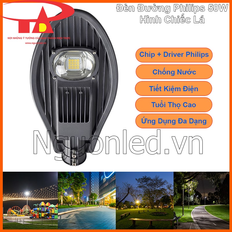 Đèn đường led 50W philips hình chiếc lá chất lượng cao