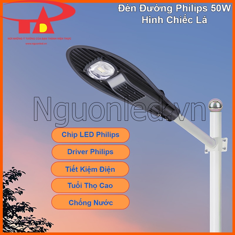 Đèn đường chiếc lá 50W Philips thương hiệu An Đức Phát