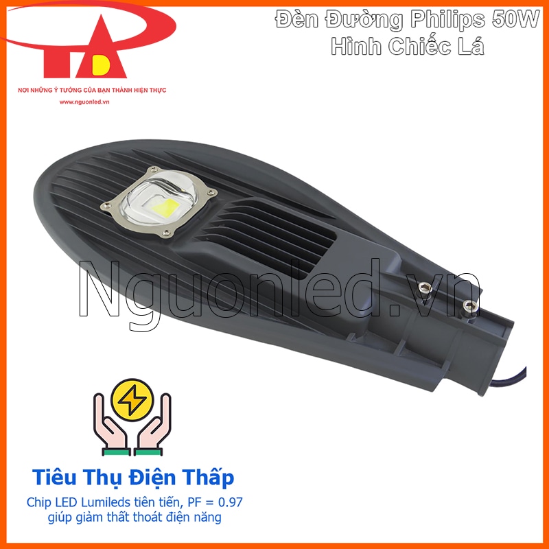 Hiệu suất chiếu sáng cao của đèn đường LED chiếc lá 50W giúp giảm chi phí điện năng