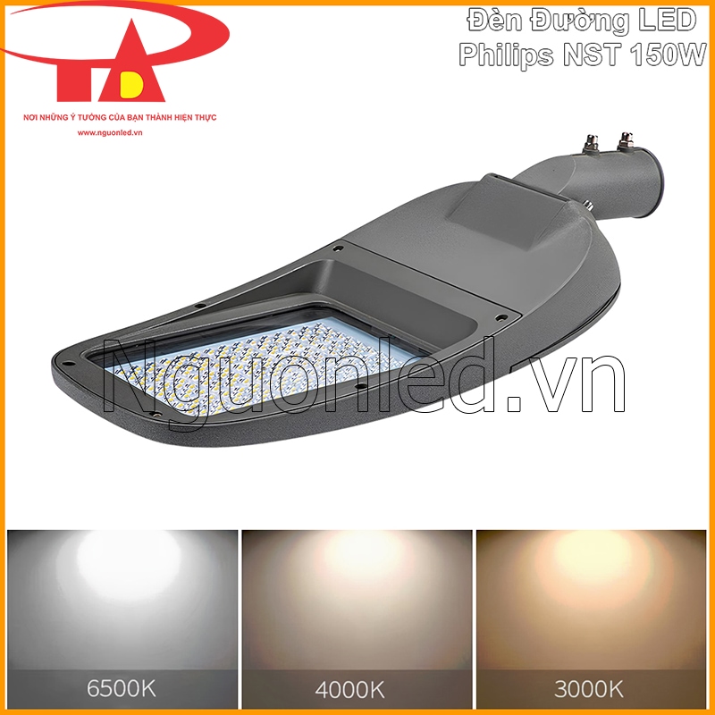 Đèn đường Philips NST 150W với ba màu ánh sáng 6500K, 4000K và 3000K