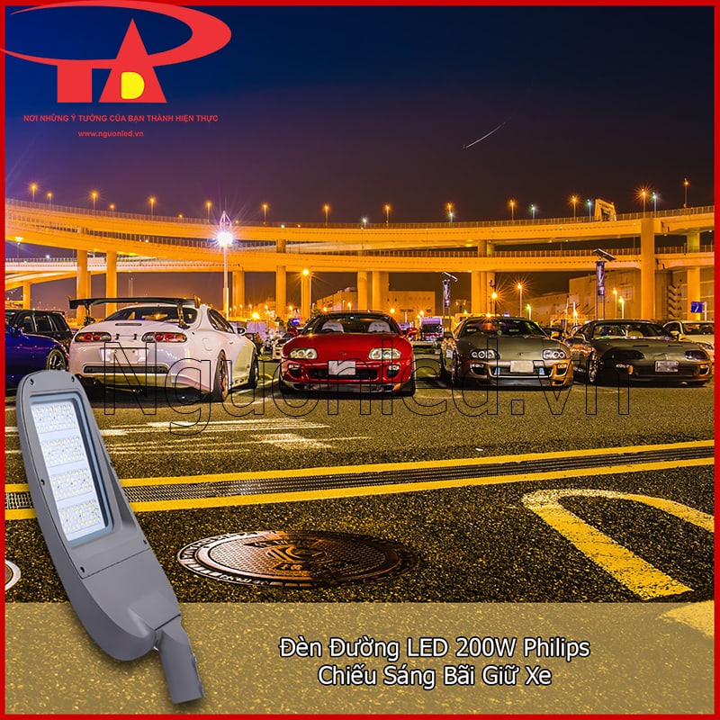Đèn đường Philips NST 200W chiếu sáng bãi giữ xe ngoài trời