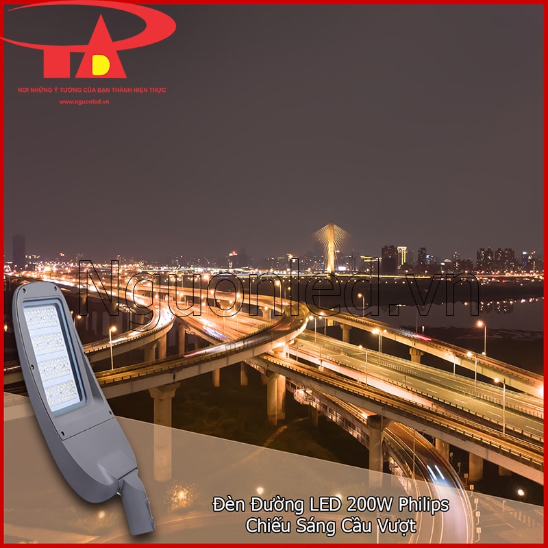 Đèn đường LED Philips NST 200W chiếu sáng cầu vượt