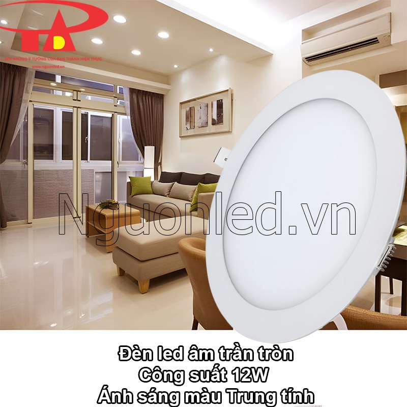 Đèn led âm trần 12W vàng cho phòng khách lung linh