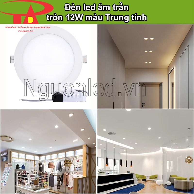 Đèn led trần 12W vàng cho trung tâm thương mại sang trọng