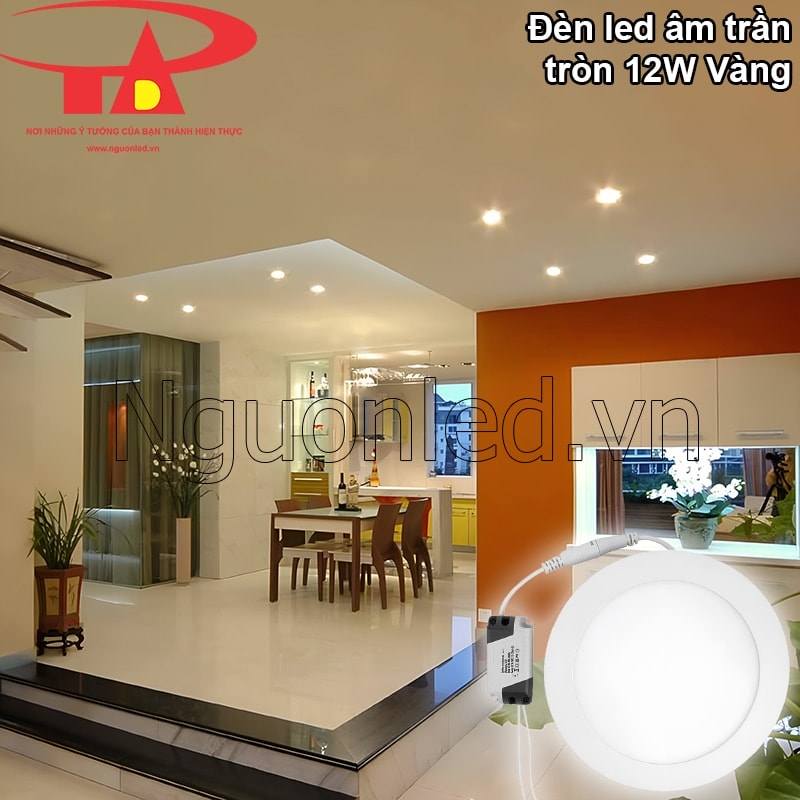 Đèn downlight 12W vàng trang trí phòng bếp hiện đại