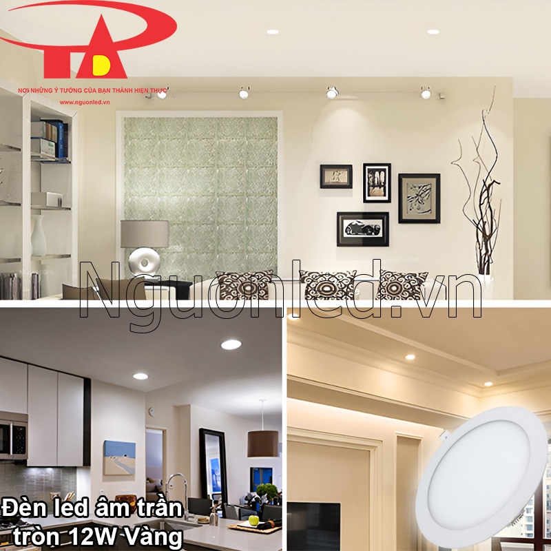 Đèn downlight 12W vàng ấm áp cho không gian sống