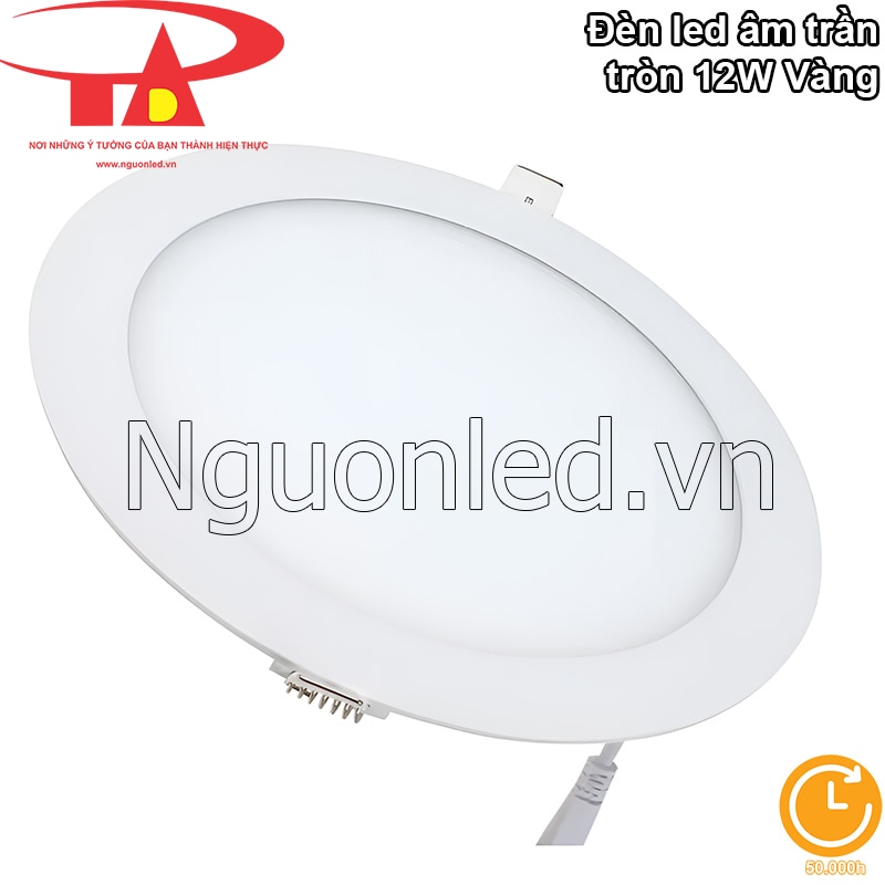 Đèn led trần 12W tròn vàng tuổi thọ 50.000 giờ