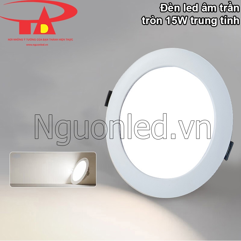 Đèn led 15W âm trần - Nhiệt độ màu 4000-4500K