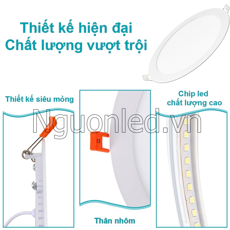 Đèn âm trần 15W - Thiết kế siêu mỏng, lắp đặt dễ dàng