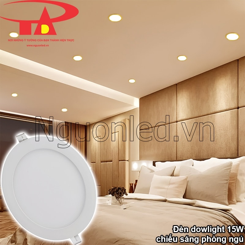 Đèn led âm trần tròn 15W ánh sáng vàng