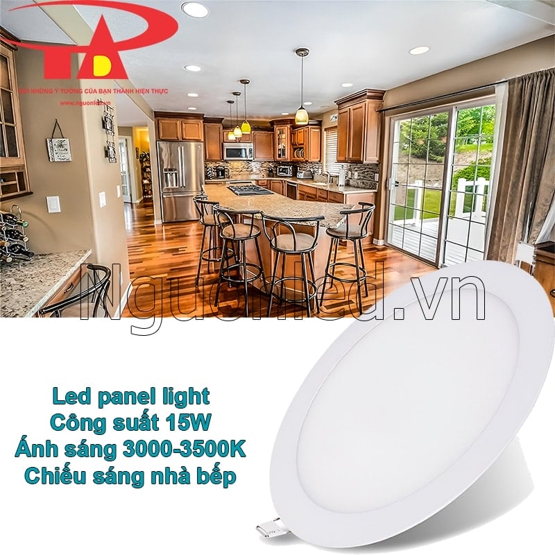 Đèn downlight 15W vàng cung cấp ánh sáng cho nhà bếp