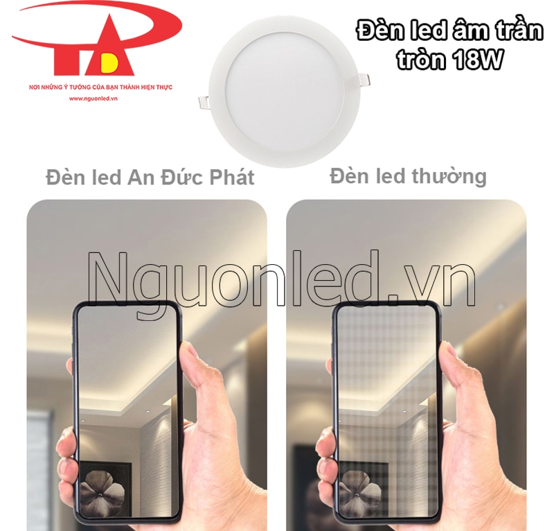 Đèn led âm trần trung tính, chống nhấp nháy ánh sáng