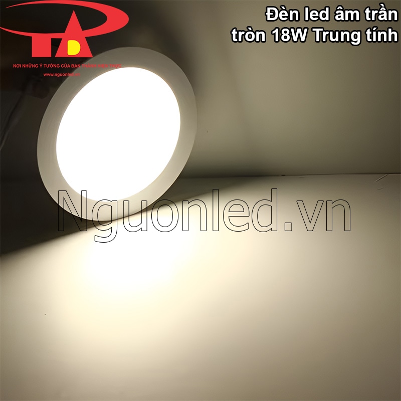 Đèn led trần nhà 18W, ánh sáng trung tính, dịu nhẹ