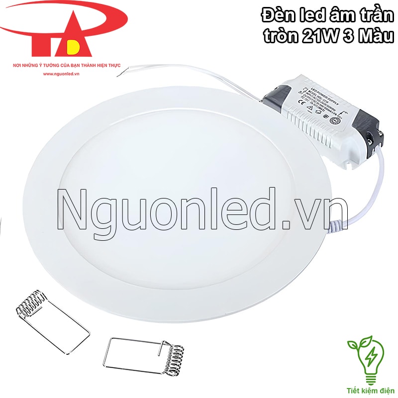 Đèn led âm trần 3 màu 21W, tiết kiệm điện năng