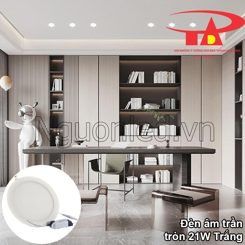 Đèn led downlight tròn, văn phòng làm việc hiệu quả