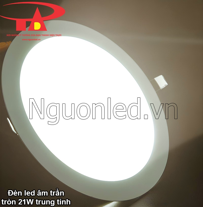 Đèn led âm trần 21W tròn màu trung tính, hiện đại