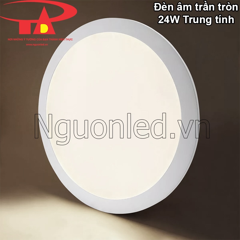 Đèn led downlight 24W tròn, ánh sáng trung tính, hiện đại