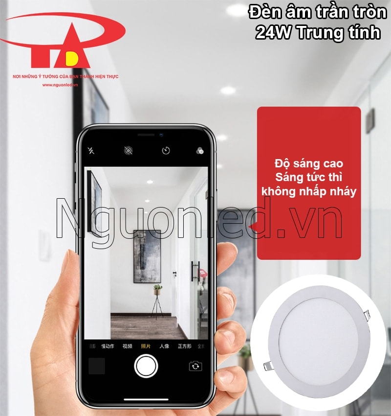 Đèn led downlight trung tính, hoàn hảo cho trần thạch cao