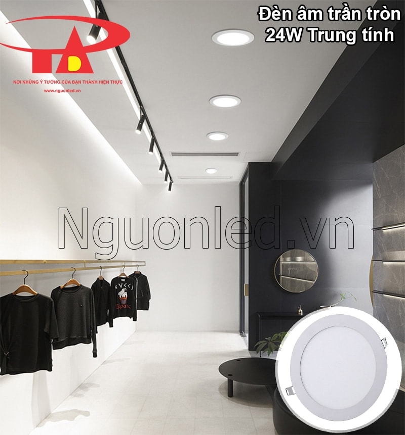 Showroom lung linh với đèn trần thạch cao trung tính