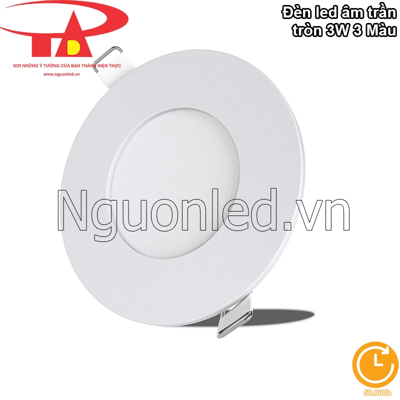 Tuổi thọ 50.000 giờ - Đèn led âm trần 3 màu bền bỉ