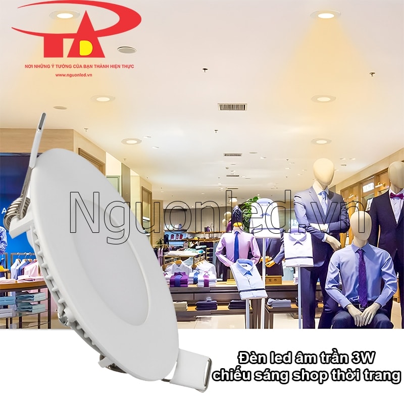 Đèn led âm trần màu vàng cho shop thời trang, nổi bật sản phẩm