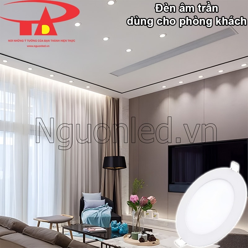 Đèn led âm trần 6W trung tính cho phòng khách