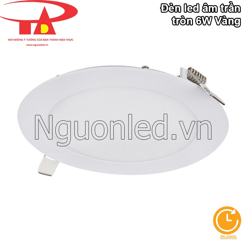 Đèn led âm trần 6W tròn vàng - Tuổi thọ 50.000 giờ