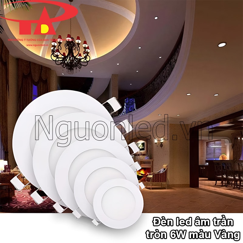 Đèn led 6W tròn vàng cho nhà hàng, khách sạn