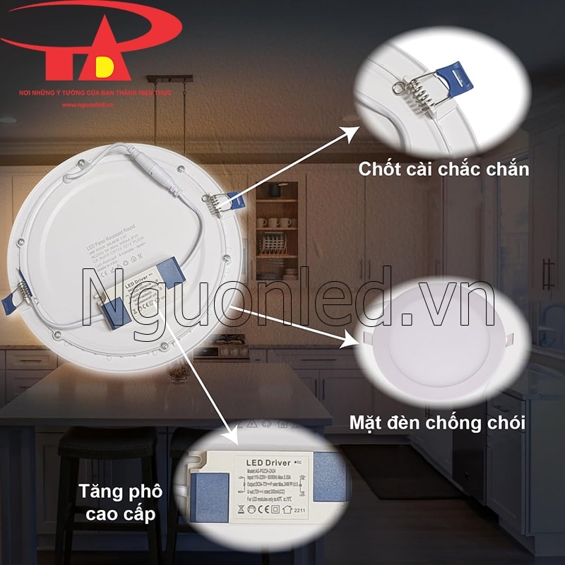 Đèn led âm trần thạch cao 9W trung tính dễ dàng lắp đặt