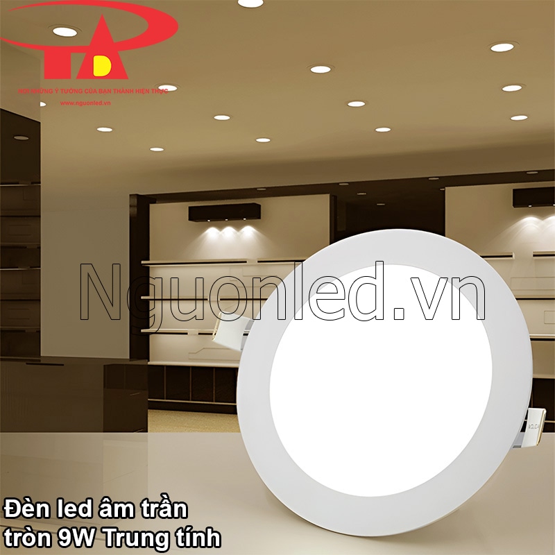 Đèn led downlight âm trần 9W phù hợp không gian thương mại