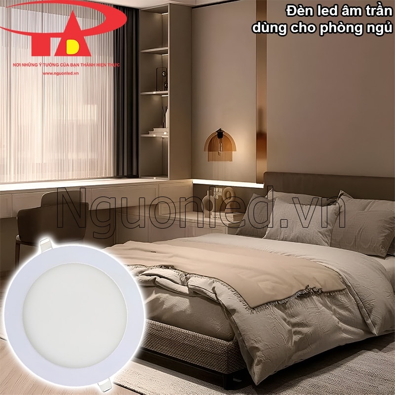 Đèn downlight 9W trung tính tạo không gian thư giãn cho phòng ngủ