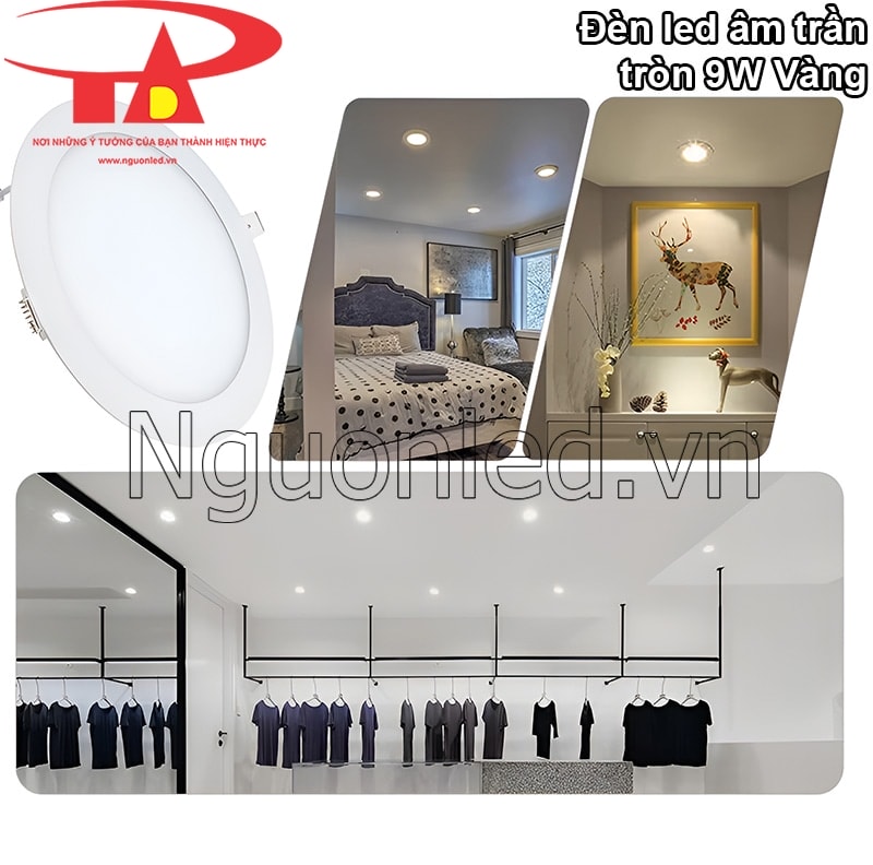 Đèn downlight 9W vàng - Sang trọng phù hợp mọi không gian