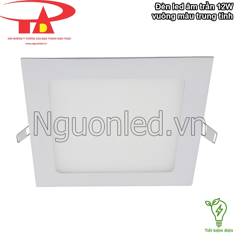Đèn led âm trần vuông 12W tiết kiệm điện khi sử dụng