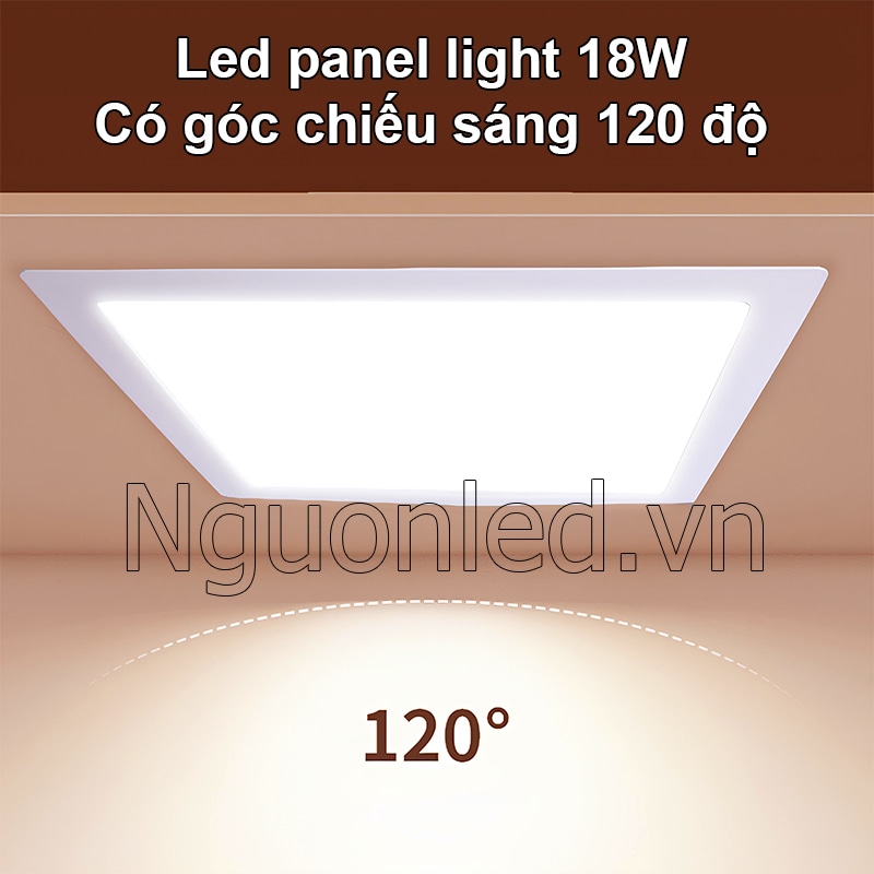 Góc chiếu rộng 120° của đèn âm trần 15W màu vàng