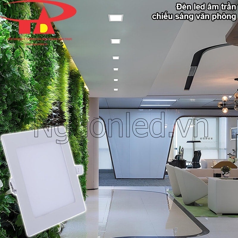 Sảnh chờ, văn phòng sang trọng với đèn downlight vuông 15W