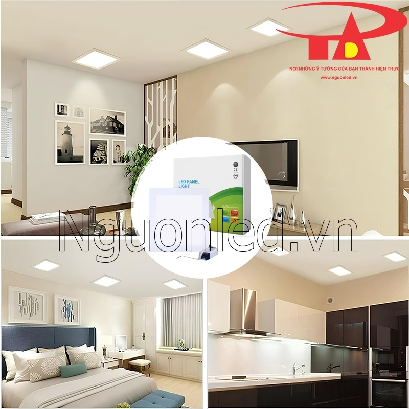 Đèn led âm trần vuông 24W chiếu sáng không gian hiện đại