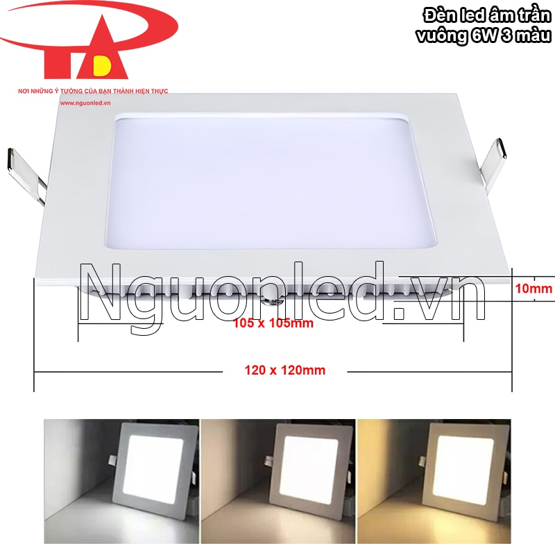 Đèn downlight âm trần 6W siêu mỏng, dễ dàng lắp đặt trên trần thạch cao