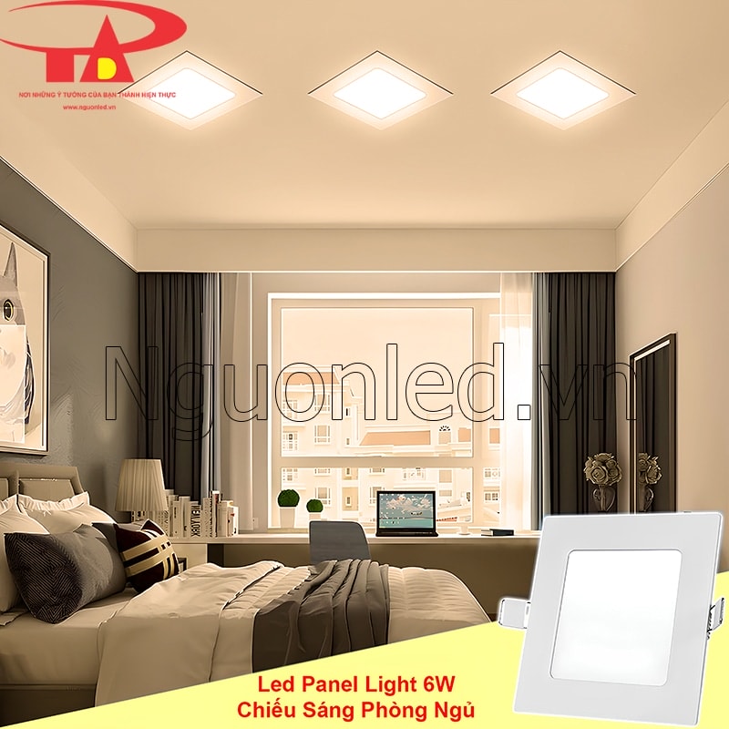 Đèn led âm trần vàng ấm tạo không gian thư giãn cho phòng ngủ