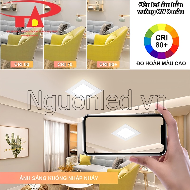Ánh sáng êm dịu, chân thực, không nhấp nháy, bảo vệ mắt