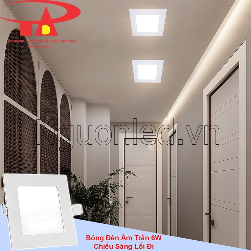 An toàn di chuyển trong đêm với đèn led âm trần cho hành lang, cầu thang