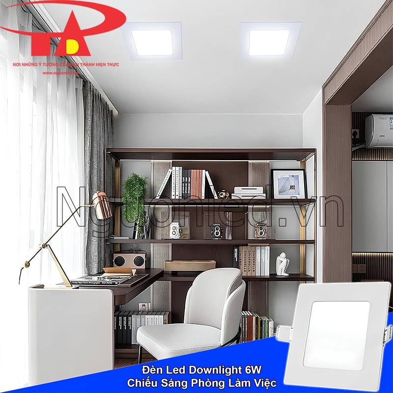 Đèn led panel vuông 6W chiếu sáng hoàn hảo cho không gian làm việc
