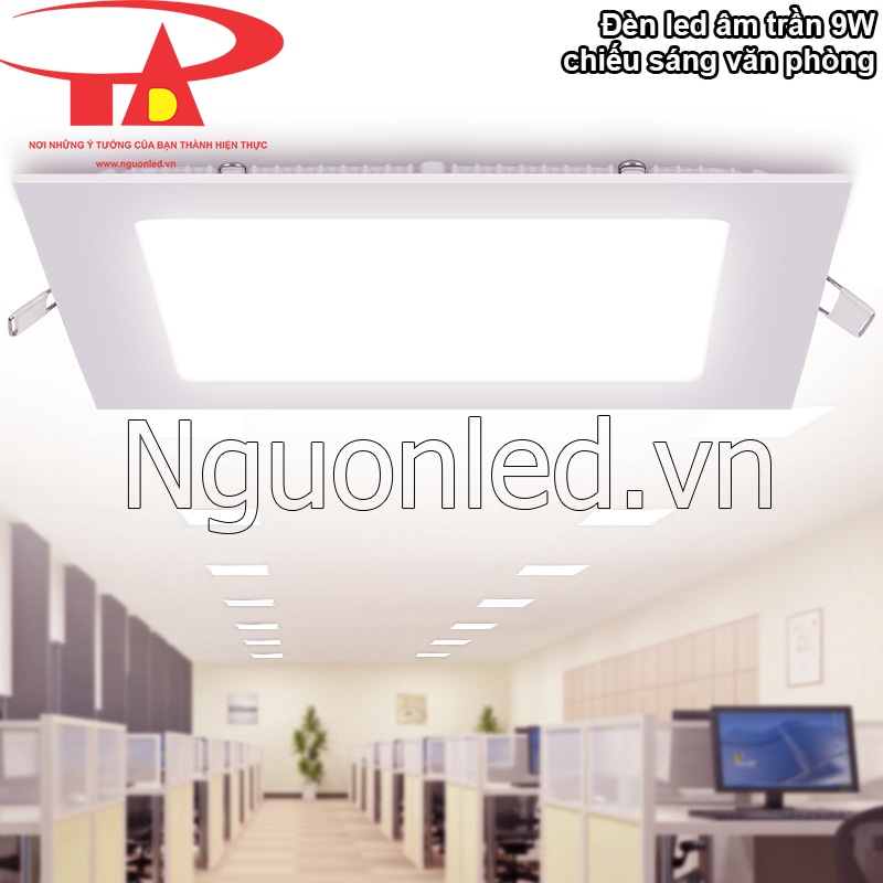 Văn phòng làm việc hiệu quả với đèn led âm trần trung tính