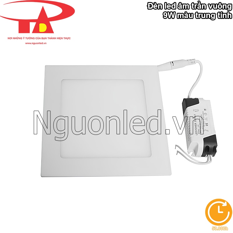 Đèn downlight vuông 9W, tuổi thọ cao, 50.000 giờ