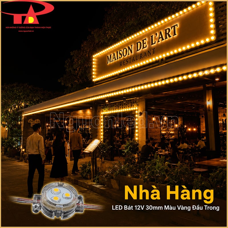 Nhà hàng Maison de L'Art viền LED bát 30mm ánh sáng vàng đầu trong quanh biển và mái 