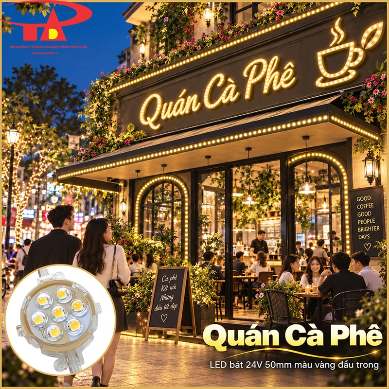 Quán cà phê trang trí LED bát 50mm 3000K đầu trong theo mái và khung cửa