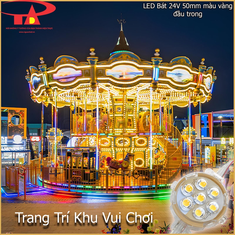 Khu vui chơi trang trí LED bát phi 5cm đầu trong theo mái và khung trò chơi 